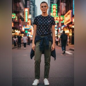 Original Penguin Kids Tee with Colorful Tree Design